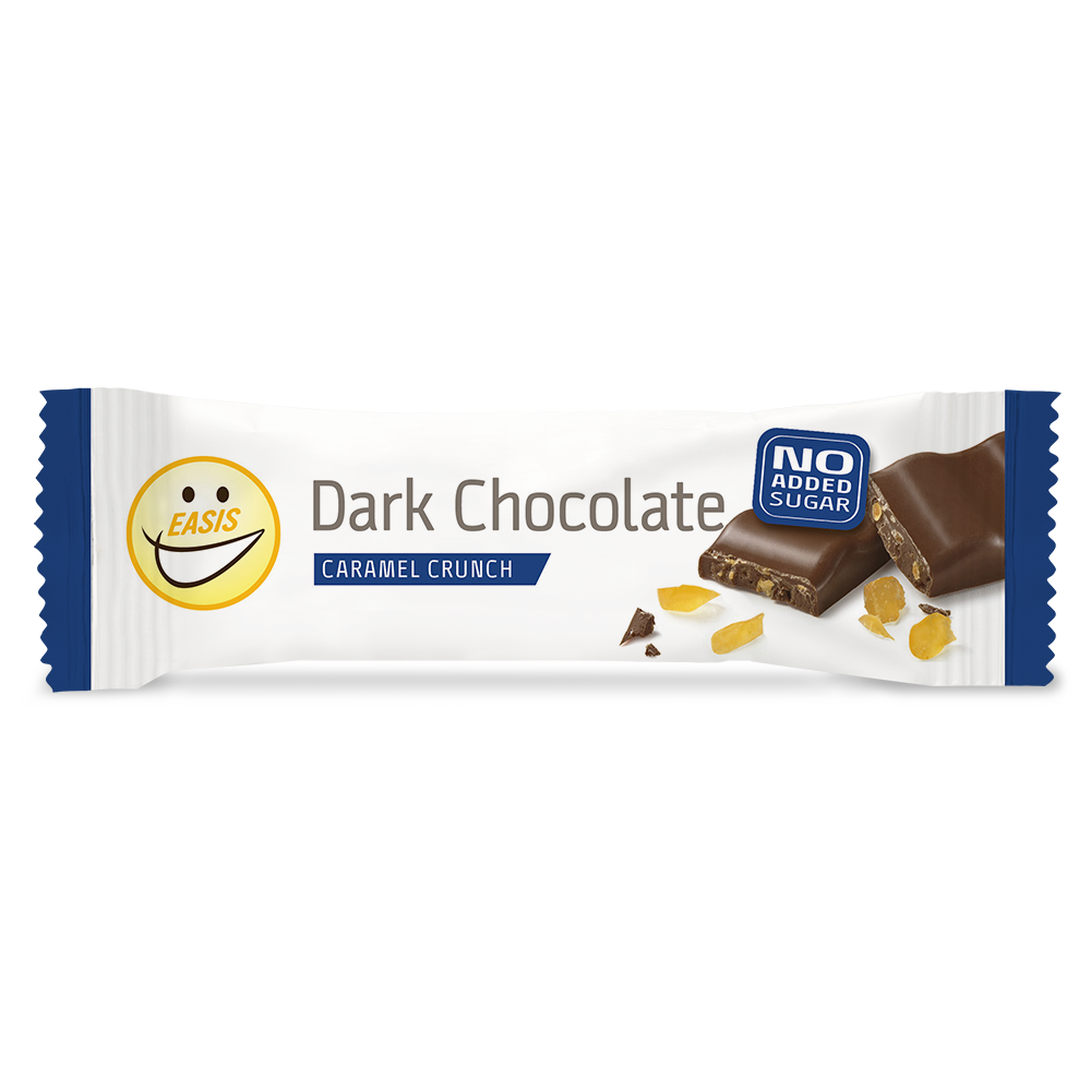 Dark chocolate, caramel crunch bar